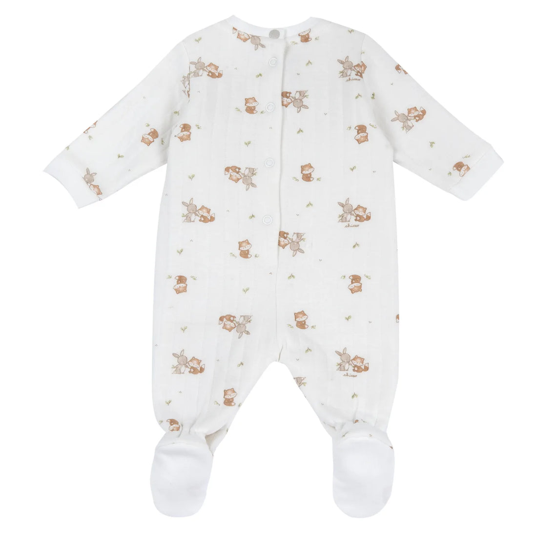 Infants White Printed Leg Opening Babysuit