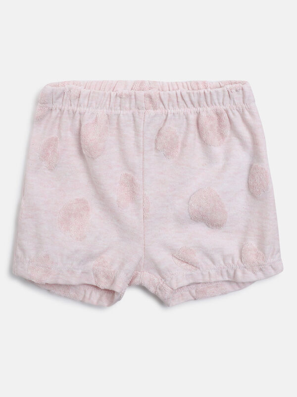 Girls White & Pink Printed T-Shirt with Short Pants image number null