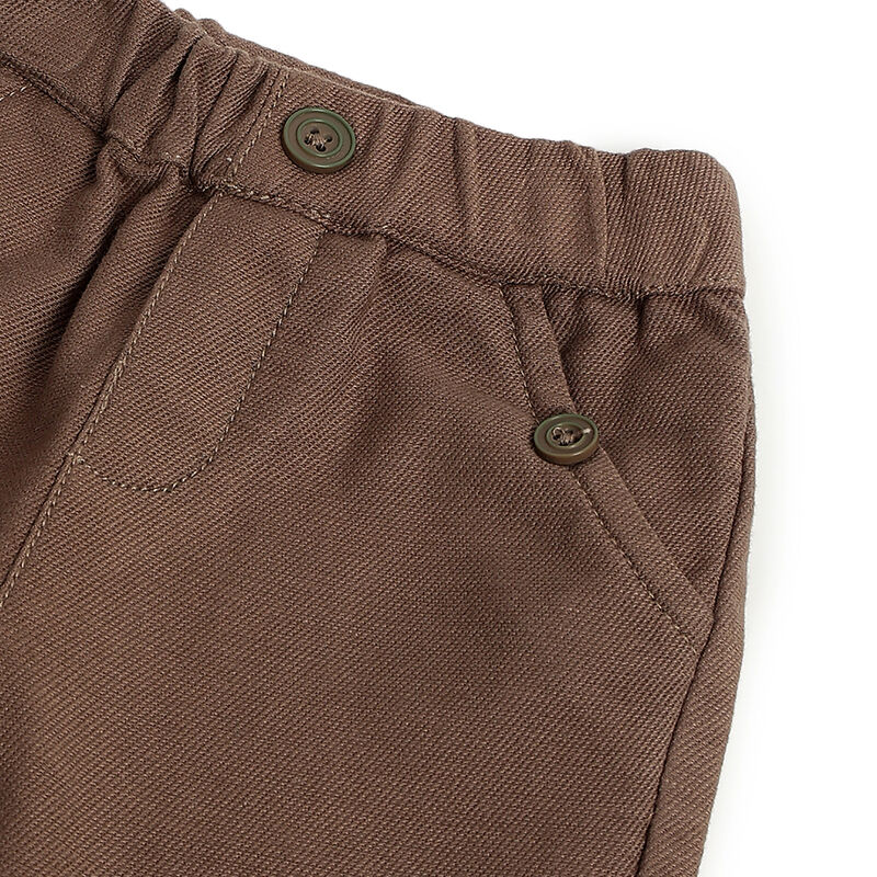 Boys Dark Brown Solid Trousers image number 2