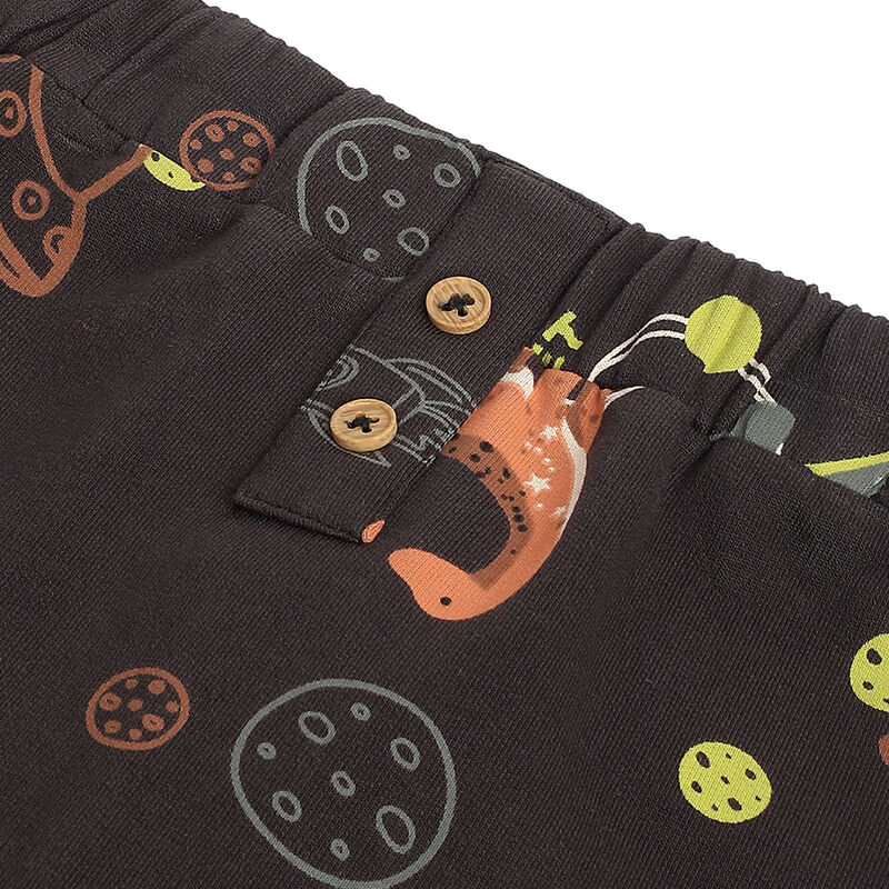 Boys Olive Printed Trousers image number 2