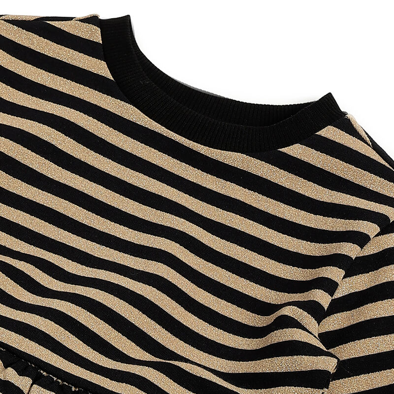 Girls Natural Striped Long Sleeve Dress image number 2