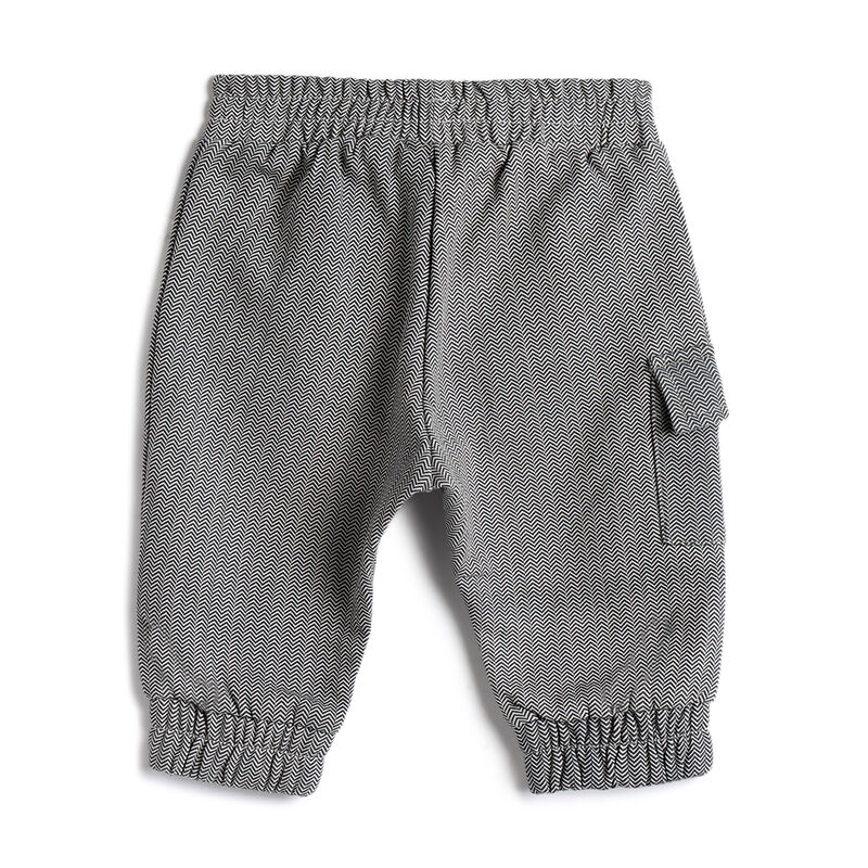 Boys Black and White Chevron Trousers image number 1