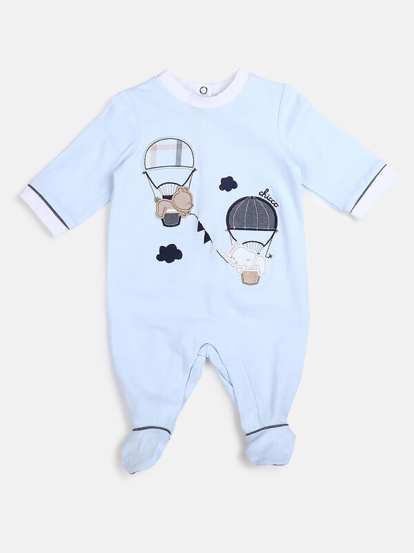 Boys Light Blue Leg Opening Baby Suit image number null