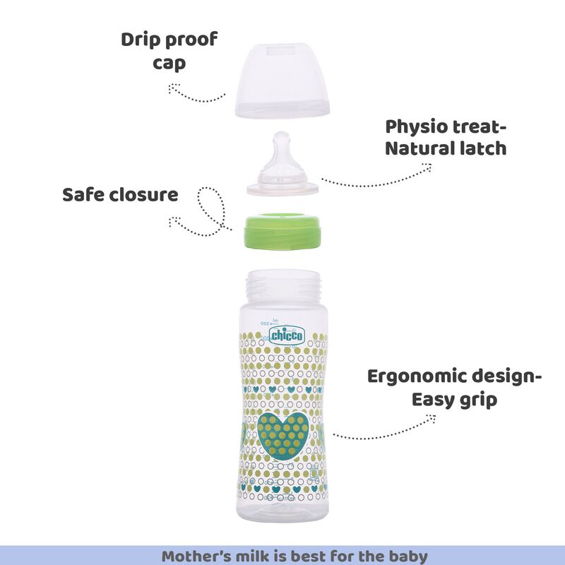 Well-Being Feeding Bottle (330ml, Fast) (Green) image number 5