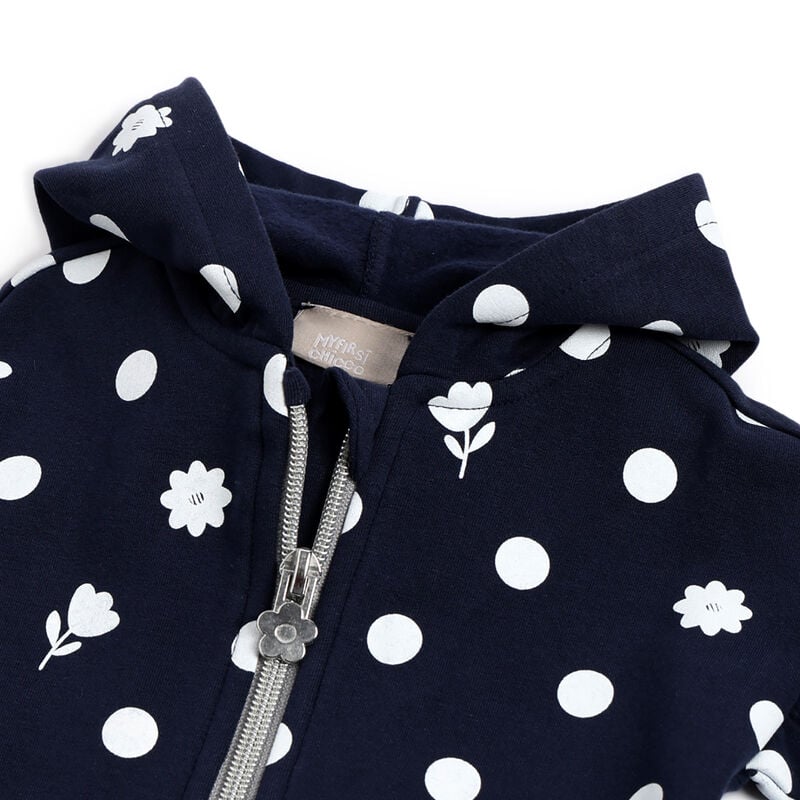 Girls Dark Blue Printed Sweatshirt image number 2