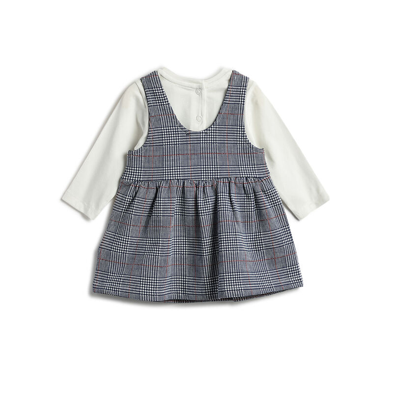 Girls White  Printed T-shirt with Skirt  Dungaree image number 1