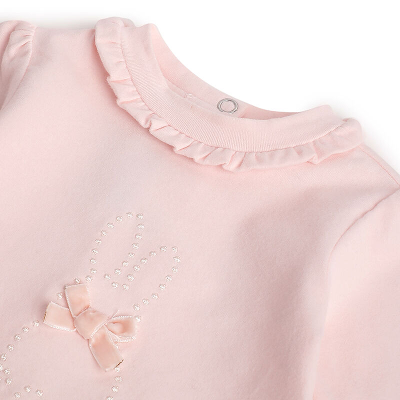 Girls Light Pink Embellished Long Sleeve T- Shirt image number 2