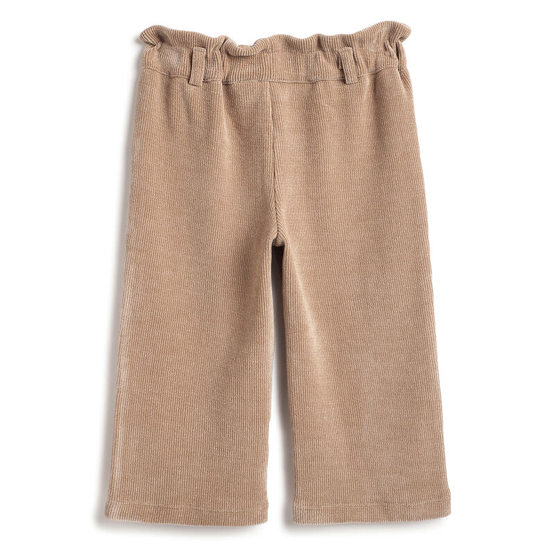 Girls Beige Solid Trousers image number 1