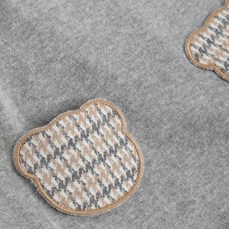 Girls Medium Grey Applique Long Sleeve Dress image number 4