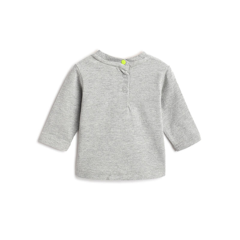 Boys Light Grey Graphic Printed Long Sleeve T- Shirt image number 1