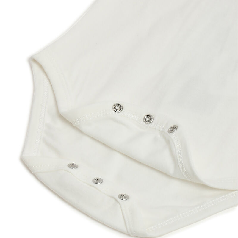 Girls White Bodysuit with Brown Dress image number 8