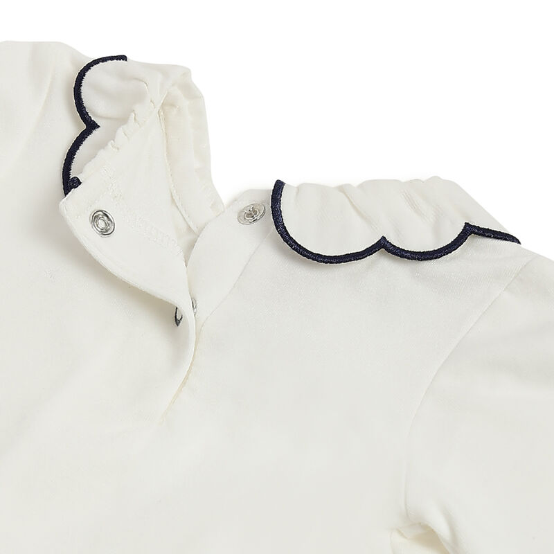 Girls White Solid Long Sleeve T- Shirt image number 3