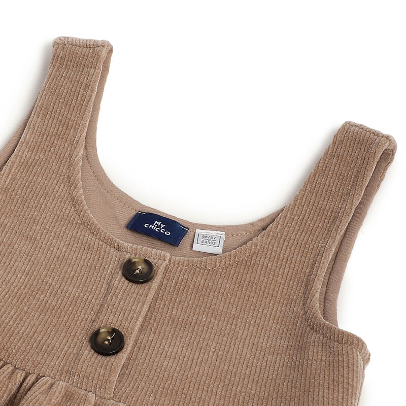 Girls Dark Natural Solid Sleeveless Dress image number 2