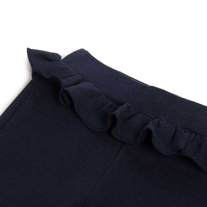 Girls Navy Self Design Trousers image number 2