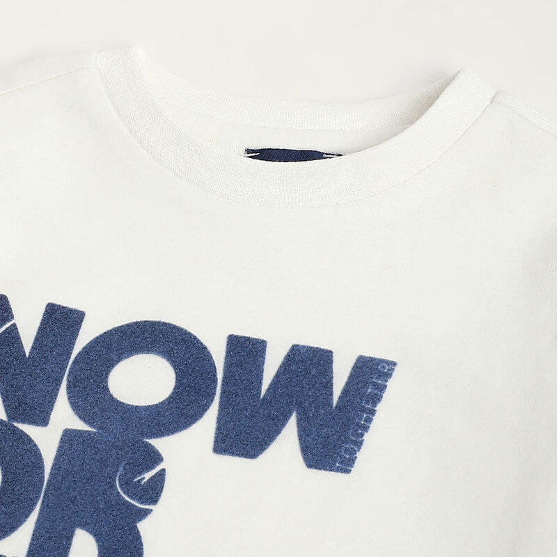 Boys White Typography Printed Long Sleeve T- Shirt image number 2