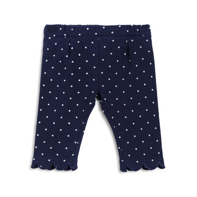 Girls Medium Blue Long Knitted Trousers