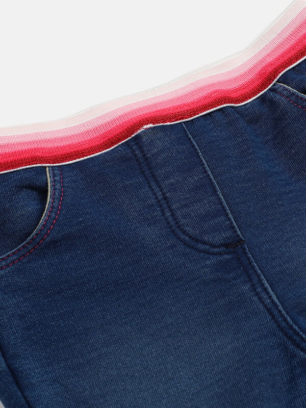 Girls Medium Blue Long Knitted Trouser image number null
