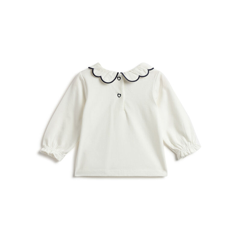 Girls White Solid Long Sleeve T- Shirt image number 1