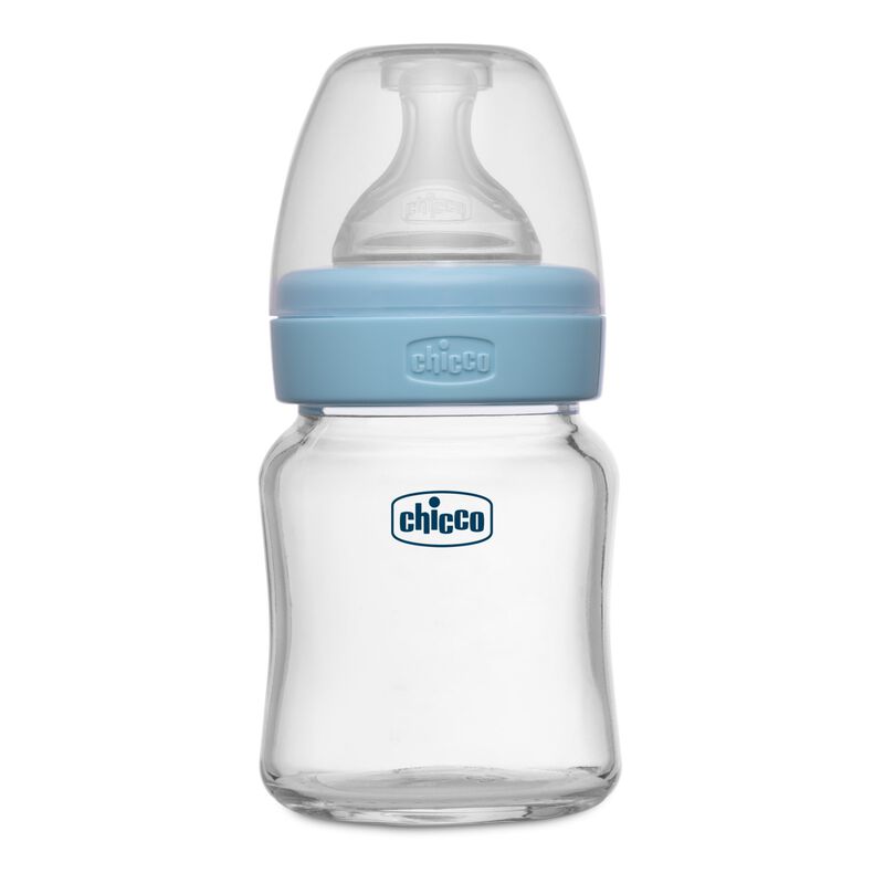 Well-Being Glass Feeding Bottle (120ml, Slow Flow) (Blue) image number 0
