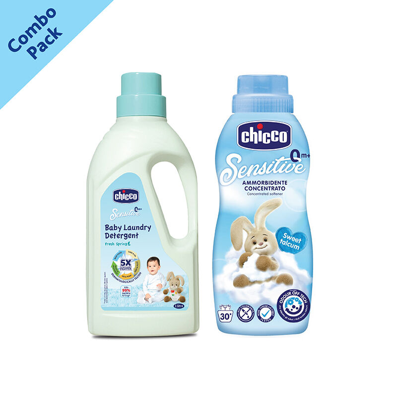 Combo- Laundry Detergent Bottle 1000ML FRAGR2 IN + Softener Sweet Talcum  750ML image number null