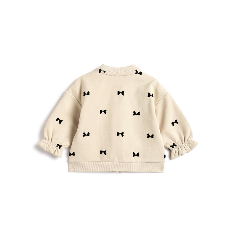 Girls Beige Printed Cardigan image number 1