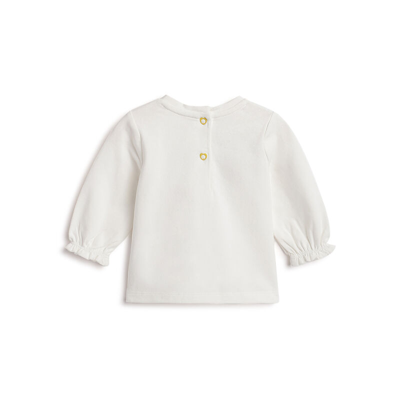 Girls White Embellished Long Sleeve T- Shirt image number 1