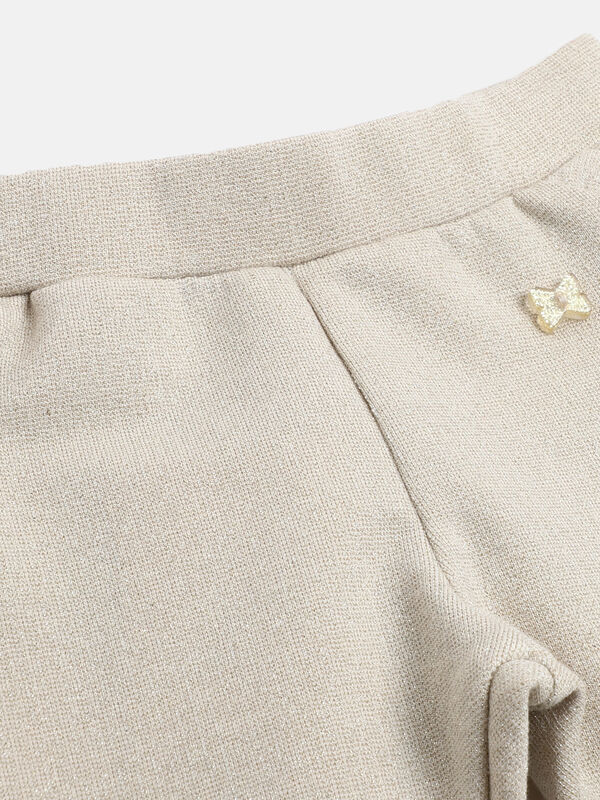 Girls Light Natural Long Knitted Trouser image number null