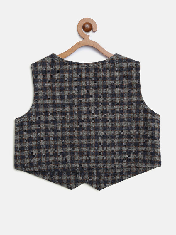 Flannel Waistcoat  With Checked Pattern image number null