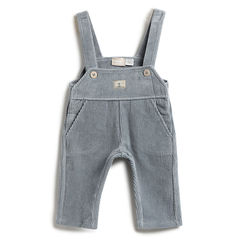 Boys Medium Light Blue Solid Long Dungaree image number 0