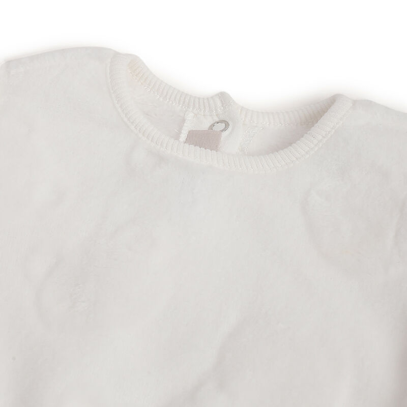 Girls White Self Design Sweatshirt image number 2