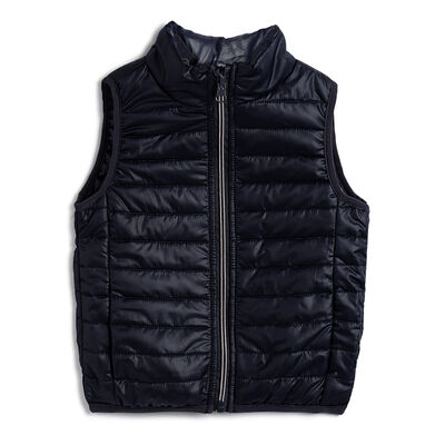 Boys Dark Blue Solid Jacket