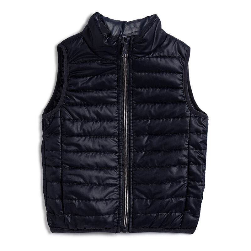 Boys Dark Blue Solid Jacket image number 0