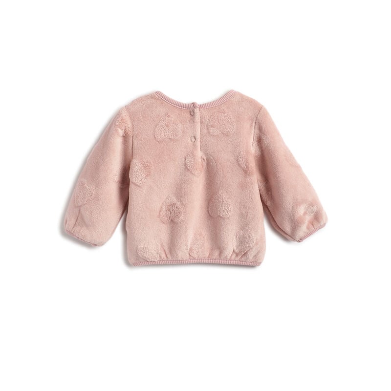 Girls Medium Pink Self Design Sweatshirt image number 1