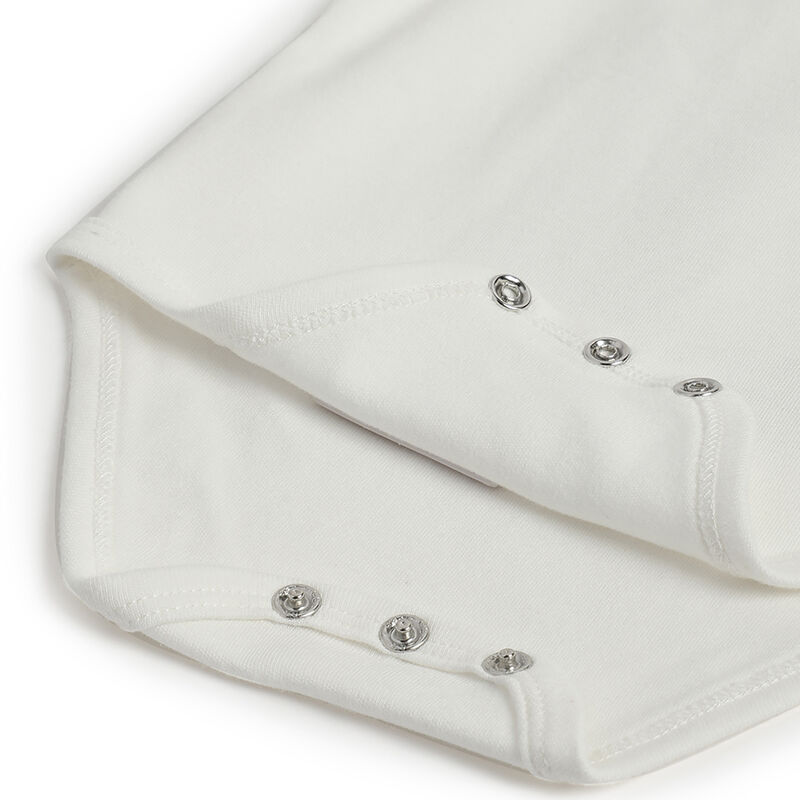 Boys White and Blue Embroidered Smock with Leggings image number 5
