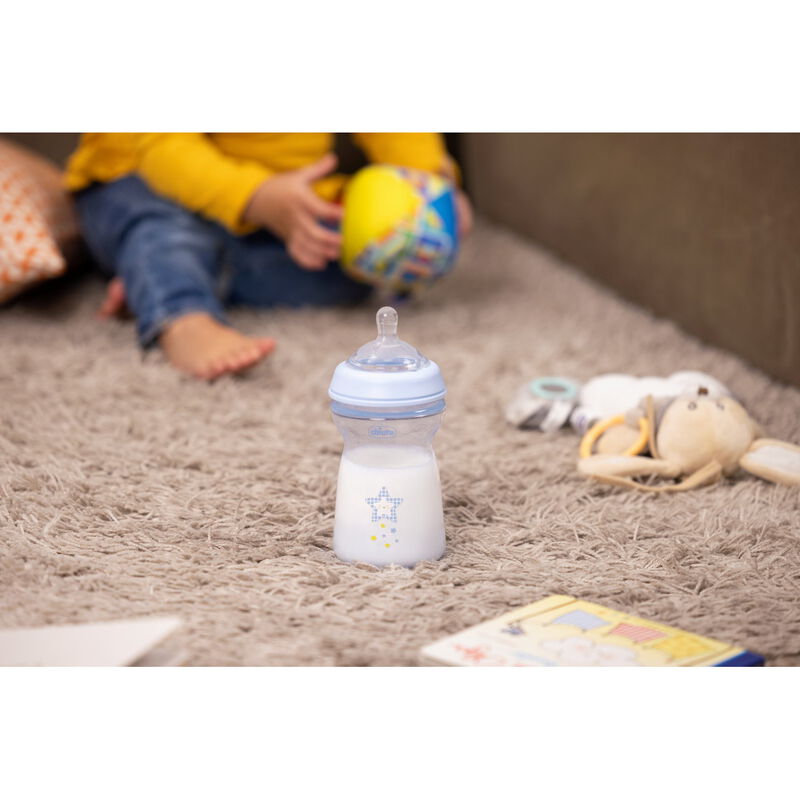 Natural Feeling Feeding Bottle (330ml, Slow) (Blue) image number 6