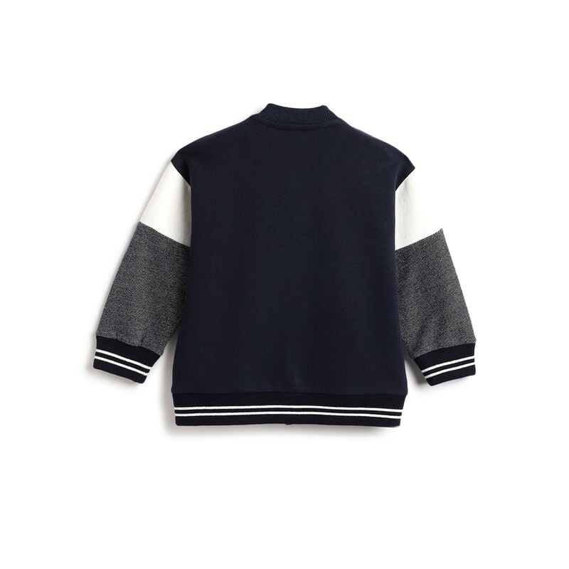 Boys Dark Blue Colorblocked Sweatshirt image number 1