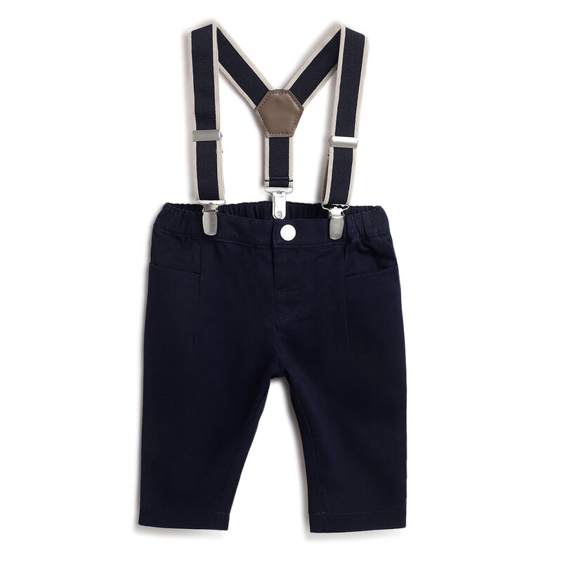 Boys Dark Blue Solid Trousers image number 0
