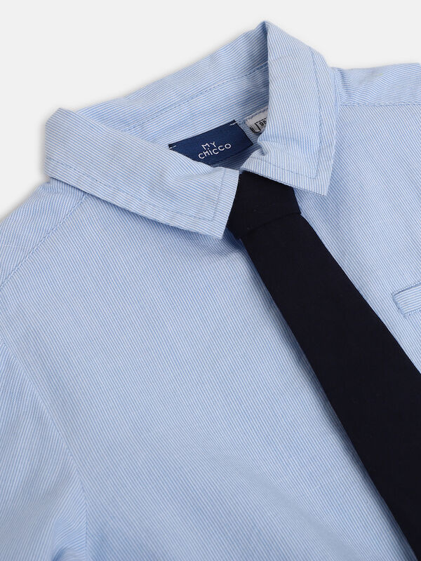 Boys Light Blue Long Sleeve Woven Shirt image number null