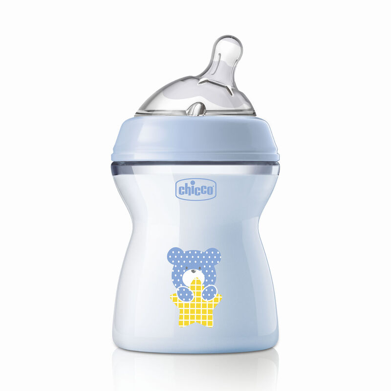 Natural Feeling Feeding Bottle (250ml, Slow) (Blue) image number 0