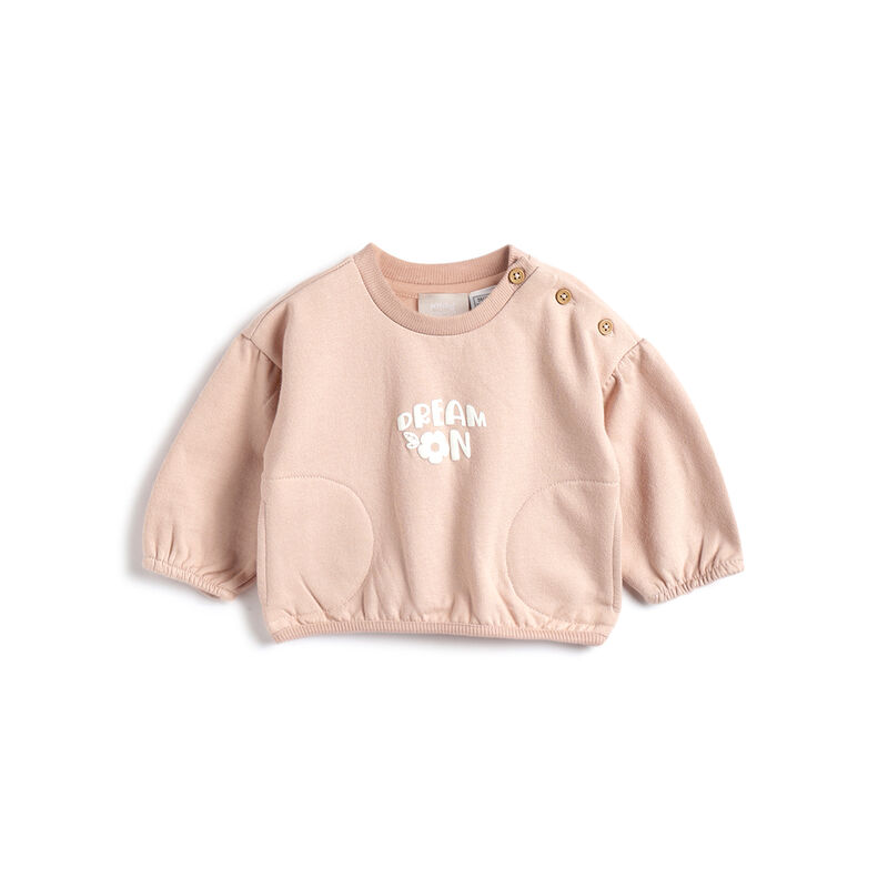 Girls Light Pink Printed Sweatshirt image number 0