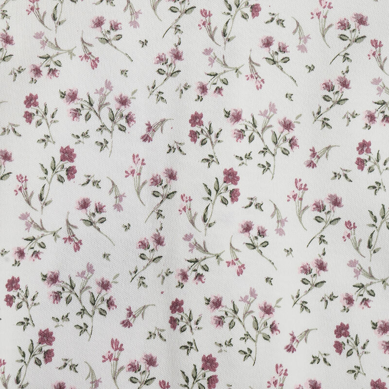 Girls White and Pink Floral Printed Leg Opening Babysuit image number 4