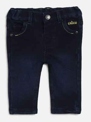 Boys Dark Blue Long Knitted Trouser
