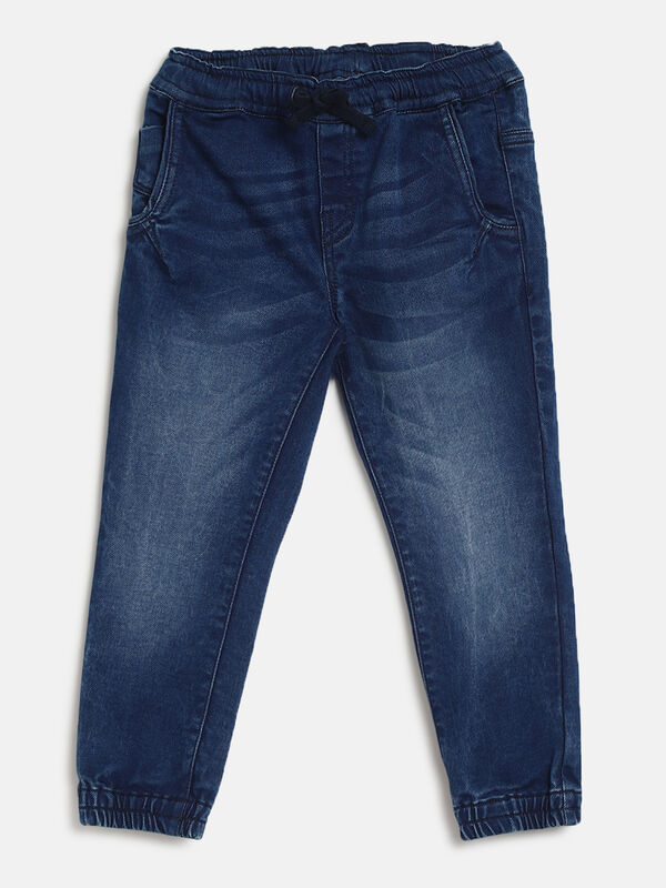 Boys Medium Blue Knitted Long Trouser image number null
