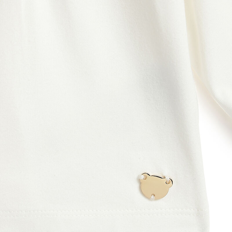 Girls White Solid Long Sleeve T- Shirt image number 4