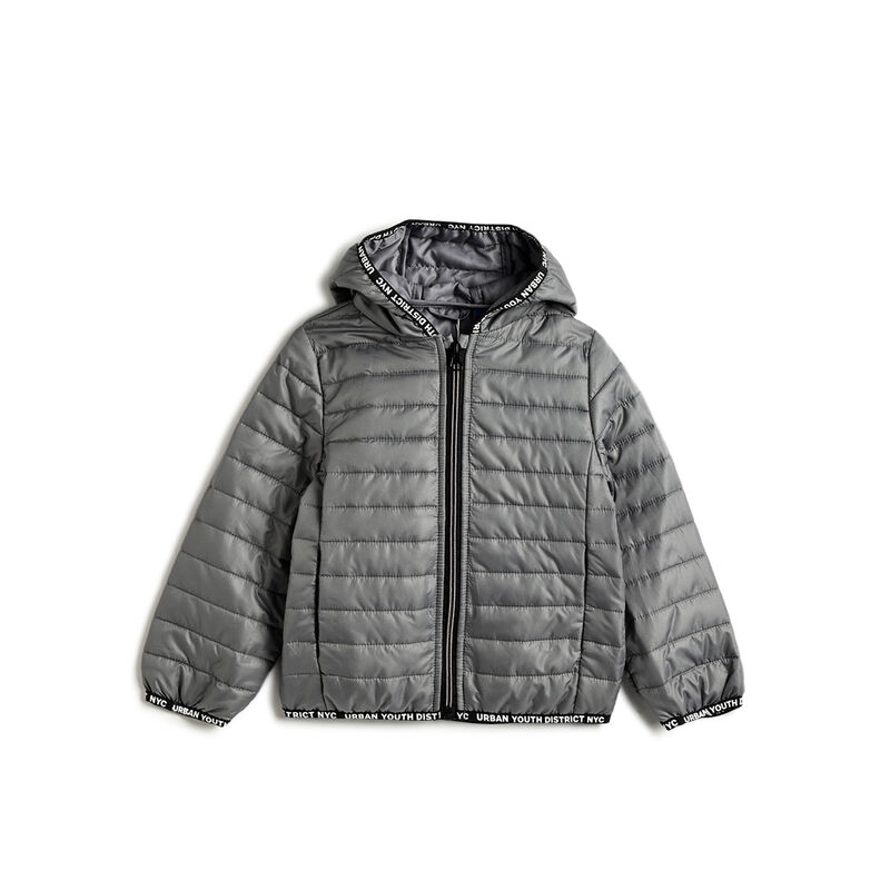 Boys Medium Grey Solid Jacket image number 1