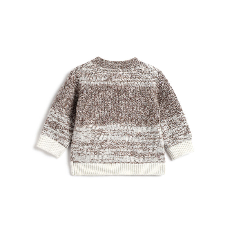 Boys Brown Self Design Cardigan image number 1