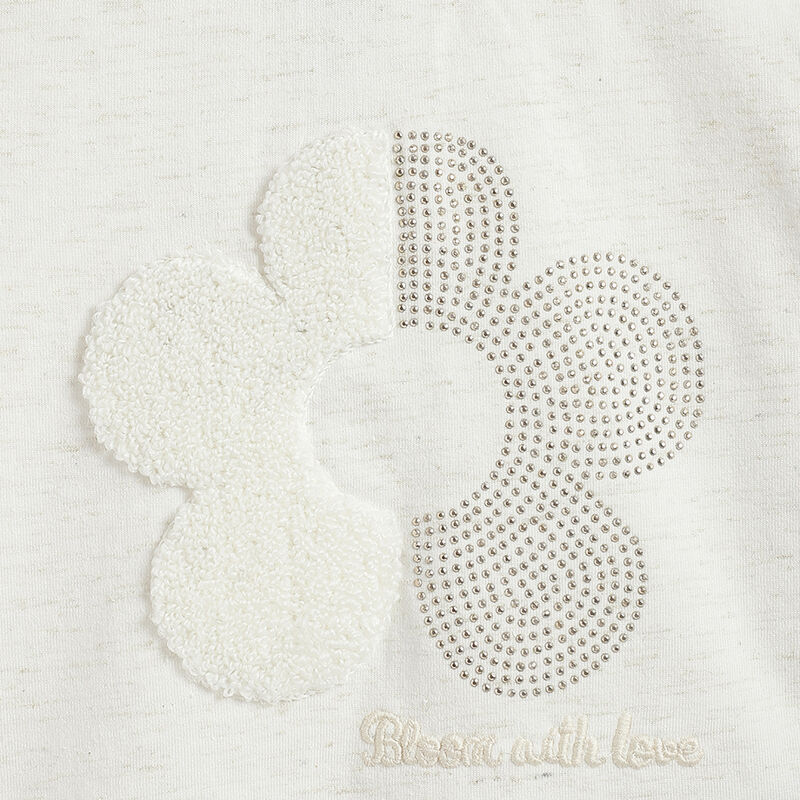 Girls White Embellished Long Sleeve T- Shirt image number 3