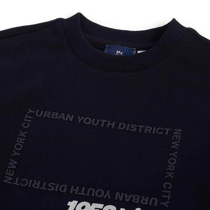 Boys Dark Blue Printed Sweatshirt image number 2