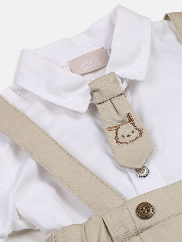Boys Solid Medium Natural Shirt with Short Trouser image number null