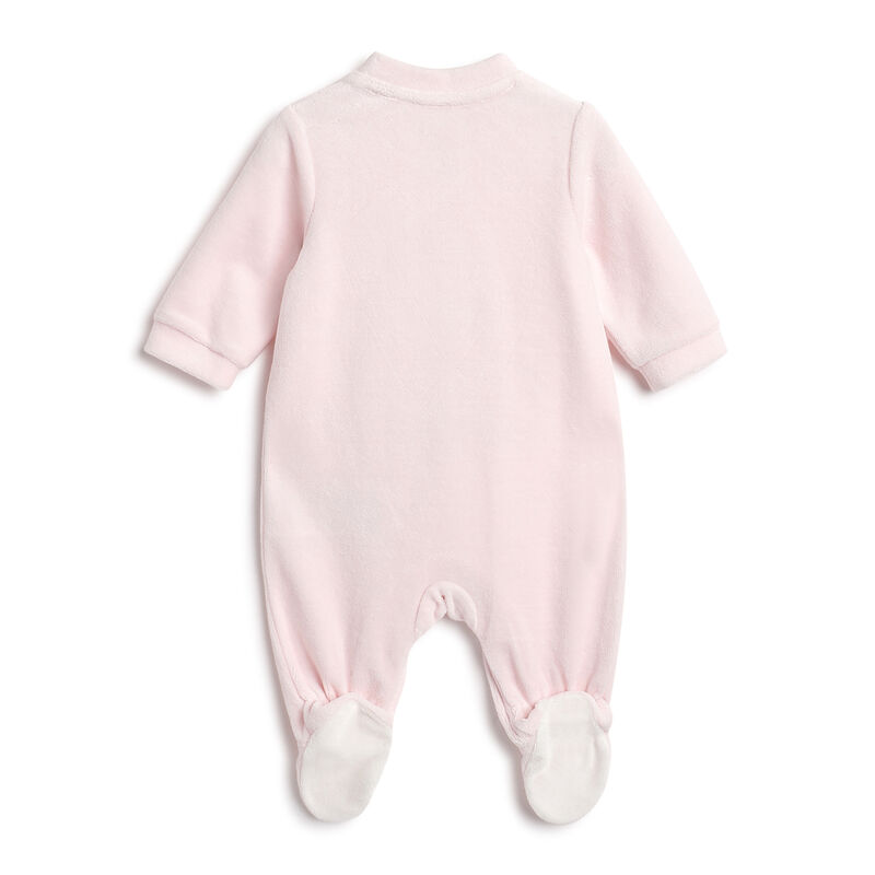 Girls Light Pink Applique Front Opening Babysuit image number 1